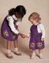 Boden Besticktes Schürzenkleid-set-mystisches Violett In Multi