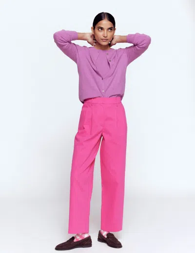 Boden Bloomsbury Cotton Pants Pink Peony