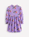 Boden Blouson Sleeve Jersey Dress Purple Love Rainbow  In Purple
