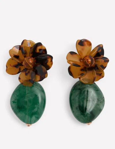 Boden Blumenohrringe Aus Kunstharz In Green