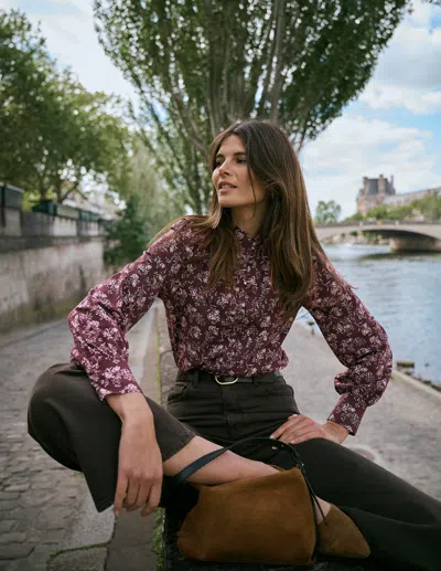 Boden Bluse Mit Langen Manschetten Und Halber Knopfleiste | Grösse 30 In Brown