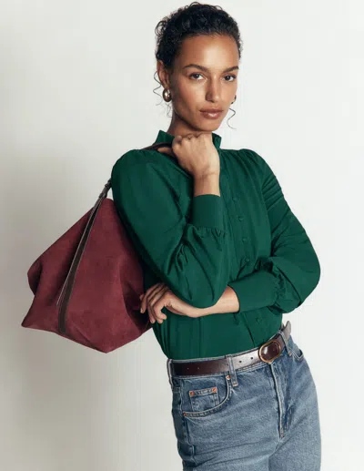 Boden Bluse Mit Langen Manschetten Und Halber Knopfleiste In Grün | Grösse 30 In Green