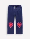 Boden Bobbie Appliqué Joggers College Navy Hearts  In Blue