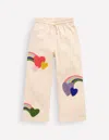 Boden Bobbie Appliqué Sweatpants Ivory Rainbows  In Neutral