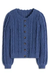 Boden Texturierte Strickjacke Aus Baumwolle-denim-blau In Blue