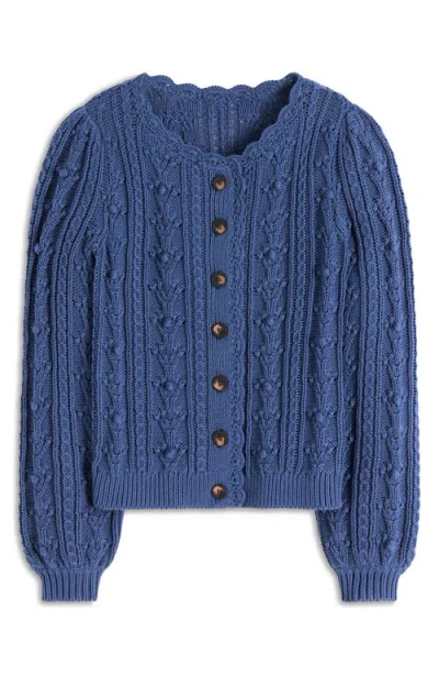 Boden Bobble Cotton Cardigan In Blue