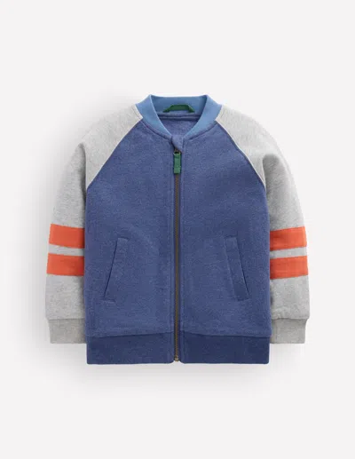 Boden Kids' Bomberjacke Mit Fleecefutter-grau Meliert/schuluniform In Blau | Grösse 98