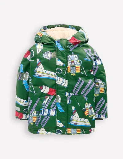 Boden Kids' Anorak Mit Teddyfellfutter-eden Satelliten In Green
