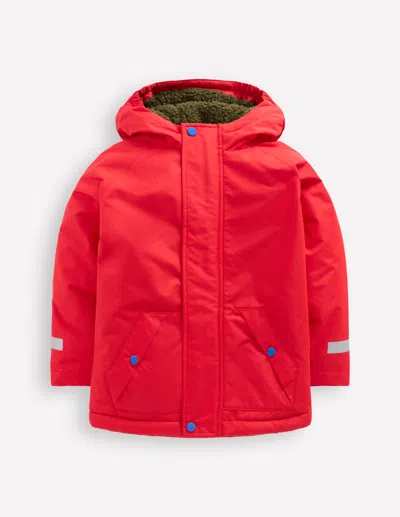 Boden Kids' Anorak Mit Teddyfellfutter-rot In Red