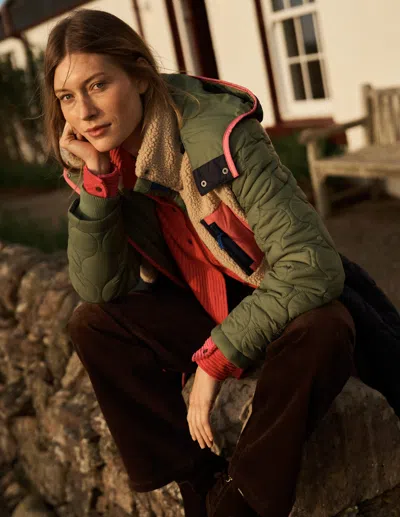 Boden Borg Mix Coat Multi Borg  In Green