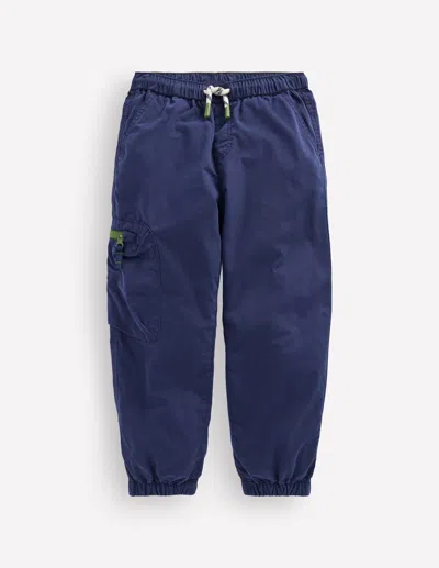 Boden Kids' Boys Adventure Cosy Lined Trousers In Blue | Size 2-3 Years