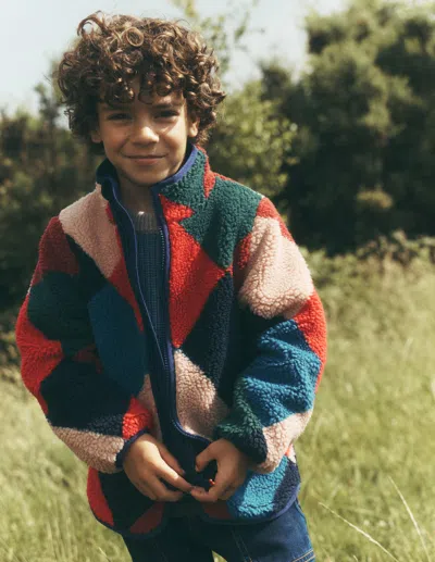 Boden Kids' Boys Cosy Borg Jacket | Size 2-3 Years In Multi