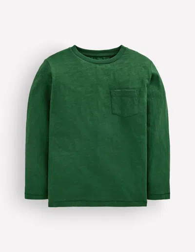 Boden Kids' Boys Everyday Long Sleeve T-shirt In Green | Size 2-3 Years
