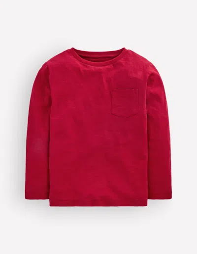 Boden Kids' Boys Everyday Long Sleeve T-shirt In Red | Size 2-3 Years