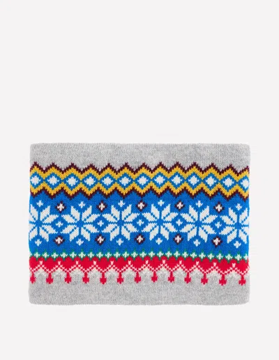 Boden Kids' Boys Fair Isle Snood In Grey | Size 2-4 Years In Gray