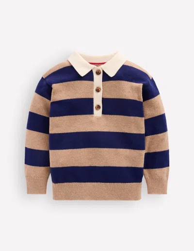 Boden Kids' Boys Knitted Rugby Jumper | Size 2-3 Years In Multi
