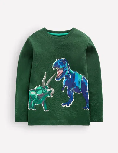 Boden Kids' Boys Long Sleeve Glow T-shirt In Green | Size 2-3 Years In Multi