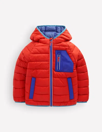 Boden Kids' Boys Pack-away Padded Jacket In Red | Size 6-7 Years