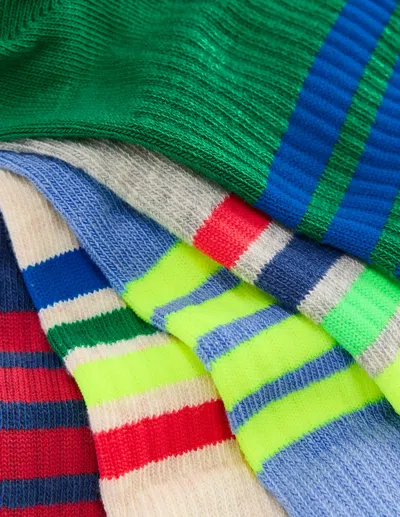 Boden Kids' Boys Ribbed Socks 5 Pack | Size 6-8½ In Multi
