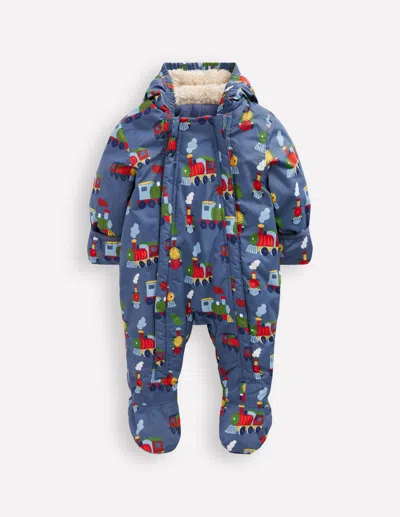 Boden Babies' Boys Snowsuit Blue Trains