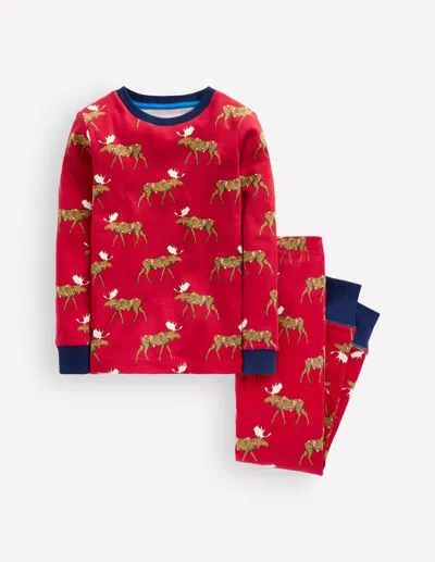 Boden Kids' Boys Snug Glow-in-the-dark Pyjamas In Red | Size 2 Years