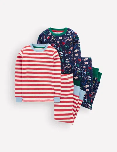 Boden Kids' Boys Snug Twin Pack Pyjamas | Size 2 Years In Multi