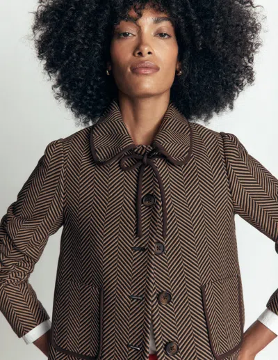 Boden Branscombe Wolljacke Mit Schleife In Braun | Grösse 30 In Brown