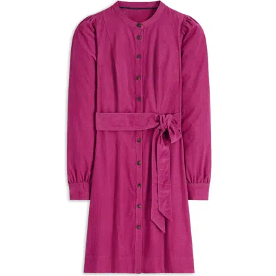 Boden Bre Belted Corduroy Shirtdress In Purple