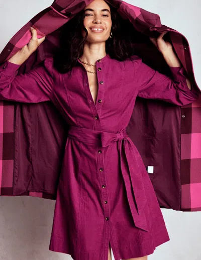 Boden Bre Cord Short Dress Rich Magenta  In Purple
