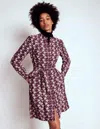 Boden Bre Kurzes Cordkleid-dunkle Kirsche, Schwalbe In Multi