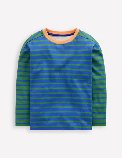 BODEN BRETON T SHIRT BRIGHT BLUE/ IGUANA GREEN BODEN