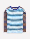 Boden Breton-t-shirt-cognac/leuchtendes Blau