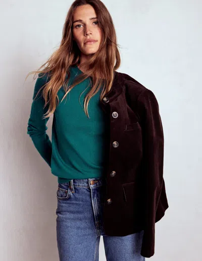 Boden Briony Stitch Sweater Drake Green