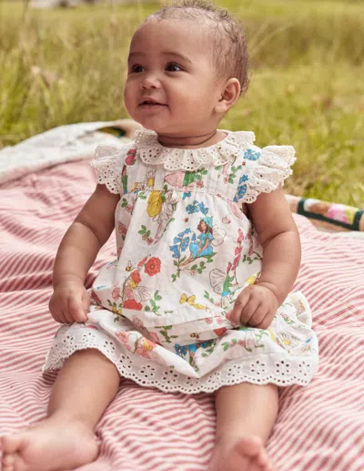 Boden Babies' Rüschenkleid Mit Lochstickerei-kokosnussmilch Feen In Multi