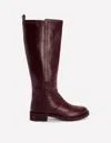 Boden Brogue Detail Knee Boots Oxblood  In Burgundy