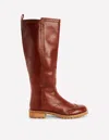 Boden Brogue Detail Knee Boots Tan  In Brown