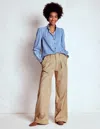 Boden Brompton Wide Leg Pants Tan And Ecru Stripe  In Neutral