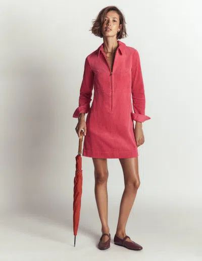 Boden Bronte Kurzes Cordkleid In Rot | Grösse 30 In Red