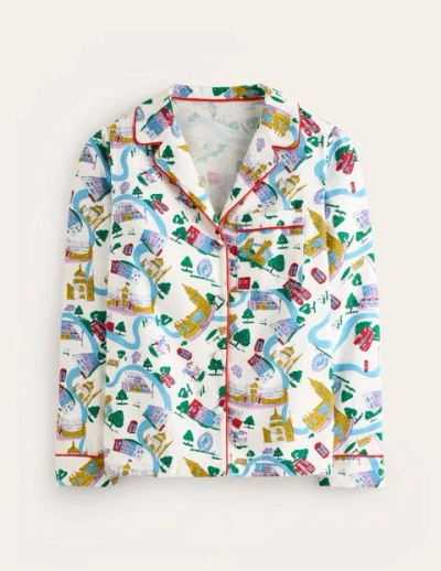 Boden Brushed Cotton Pajama Shirtmulti, London Town Women  In Multi/ London Town