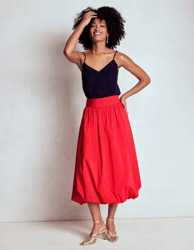 Boden Bubble Hem Midi Skirt Poppy Red Women