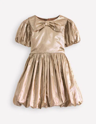 Boden Kids' Bubble Hem Party Dress Gold