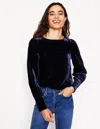 Boden Button Back Velvet Topnavy Women  In Navy