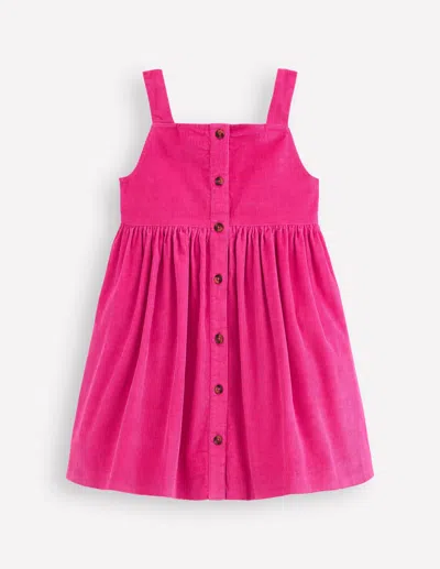 Boden Kids' Button Through Pinafore Dress Raspberry Pink Girls