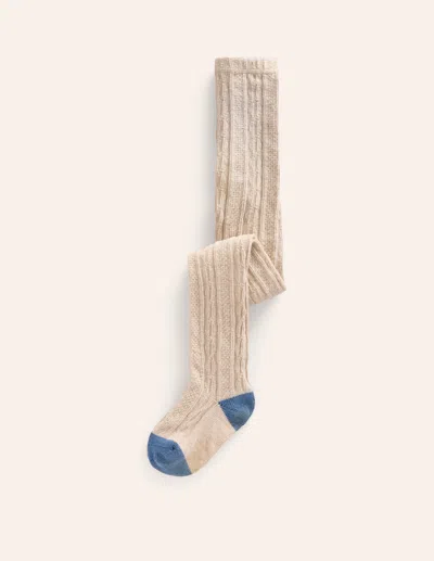 Boden Kids' Cable Knit Tightsoatmeal Girls  In Neutral