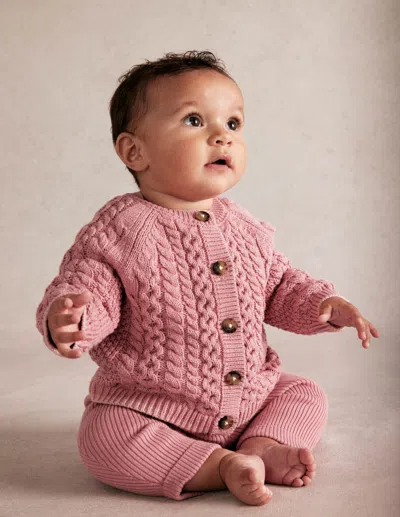 Boden Babies' Cable Knitted Play Set Vintage Pink