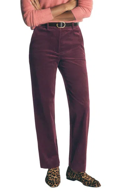 Boden Canonbury Straight Leg Corduroy Trousers In Purple