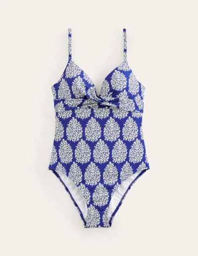 Boden Capri Cup-size Swimsuit Surf The Web, Floret Paisley Women  In Blue