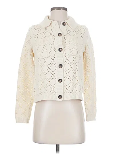 Pre-owned Boden Cardigan Sweater In White