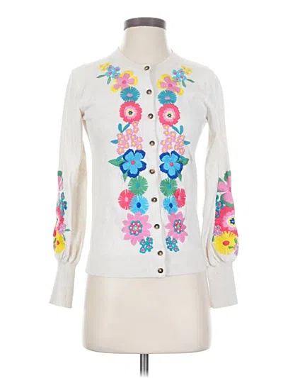 Pre-owned Boden Cardigan Sweater In White