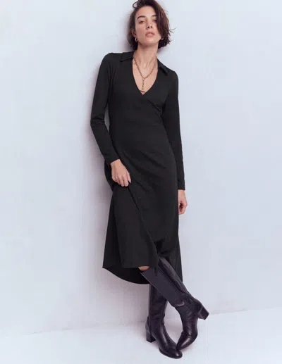 Boden Carla Jersey Wrap Dress Black
